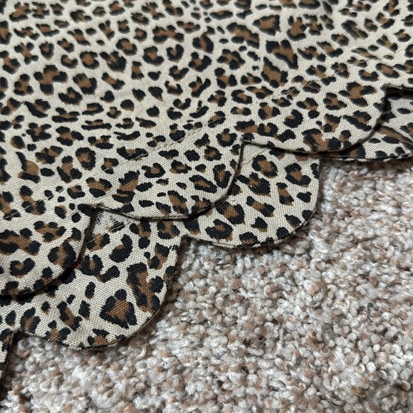 Kori Leopard Print Women's Shorts With Scalloped Bottom And Ruffled Waist - Picture 5 of 5